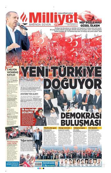 08 Ağustos 2016 gazete manşetleri