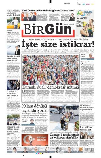 08 Ağustos 2016 gazete manşetleri