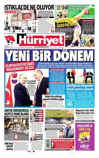 10 Ağustos 2016 gazete manşetleri