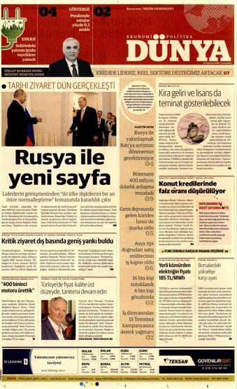 10 Ağustos 2016 gazete manşetleri