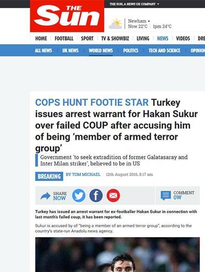 Hakan Şükür için yakalama kararı dış basında
