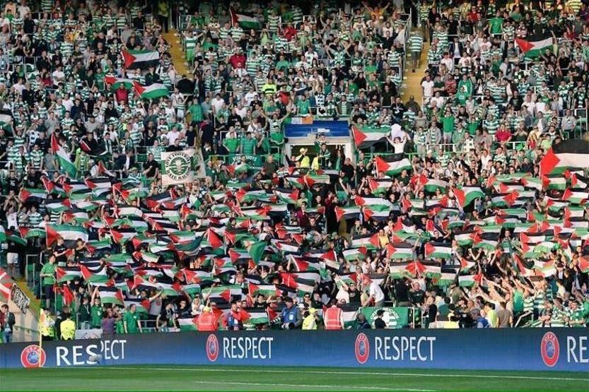 Celtic taraftarları İsrail takımına karşı Filistin bayrağı açtı