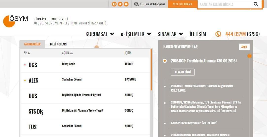 ÖSYMnin internet sitesi yenilendi
