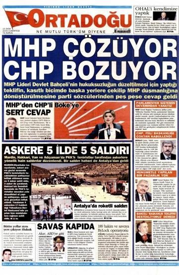 Gazete manşetleri (15.10.2016)