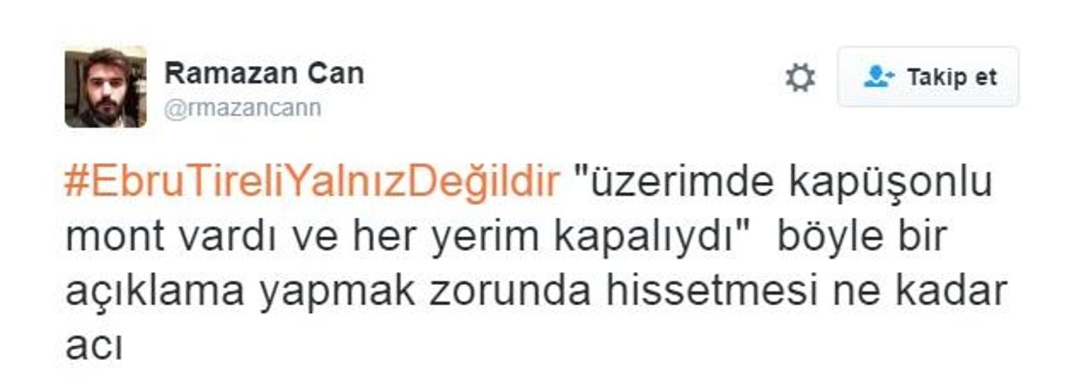 Sosyal medya kullanıcıları: Ebru Tireli yalnız değildir