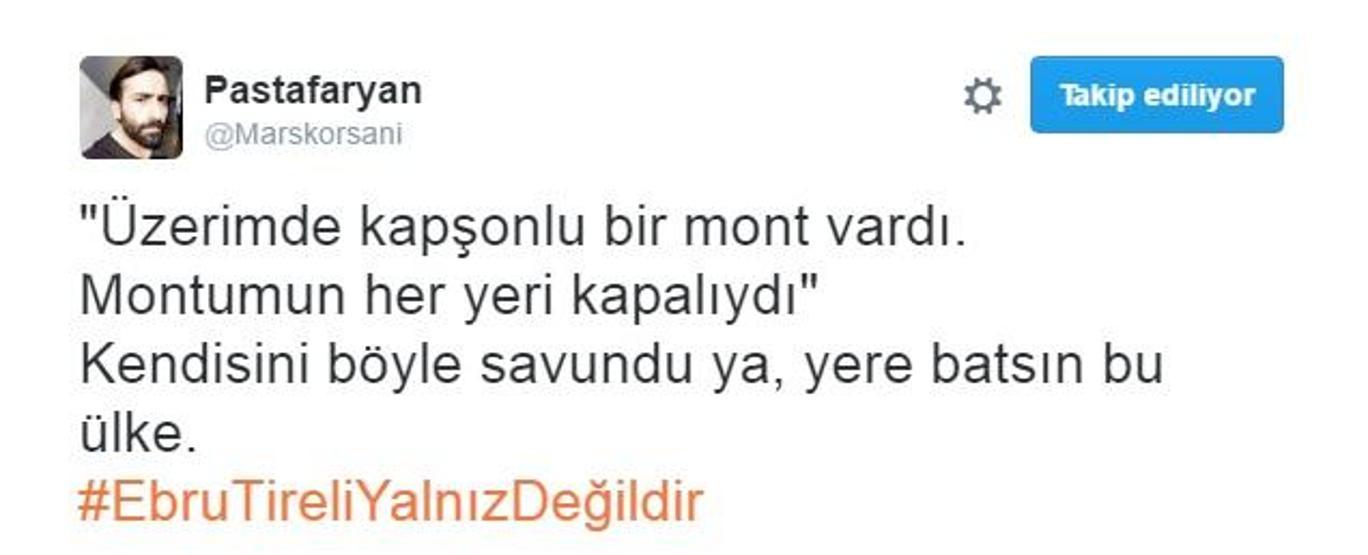 Sosyal medya kullanıcıları: Ebru Tireli yalnız değildir