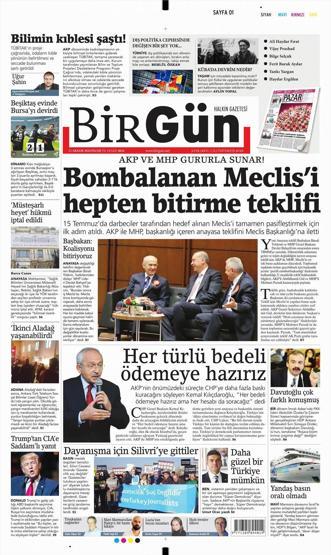 11 Aralık 2016 Gazete manşetleri