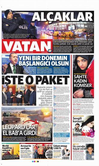 11 Aralık 2016 Gazete manşetleri