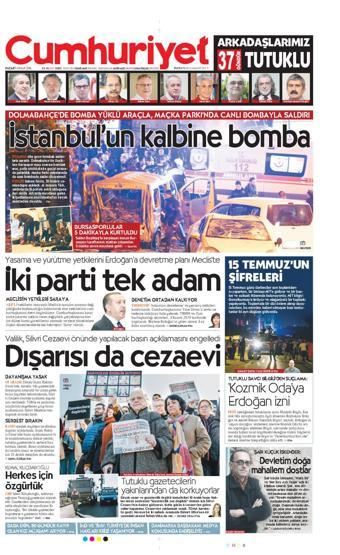 11 Aralık 2016 Gazete manşetleri