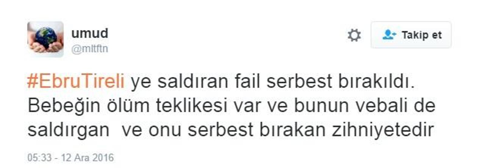 Sosyal medyada Ebru Tireliye saldıran zanlının serbest kalmasına tepki