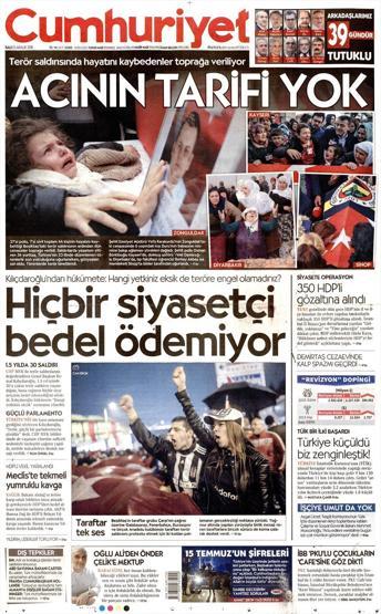 13 Aralık 2016 Salı günkü gazete manşetleri