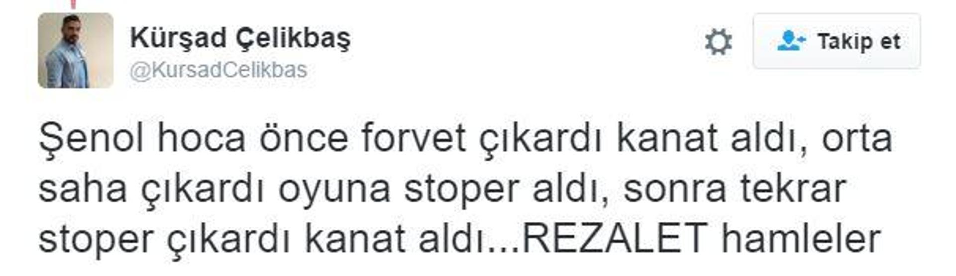 Yenilgi sonrası hedefte Şenol Güneş vardı