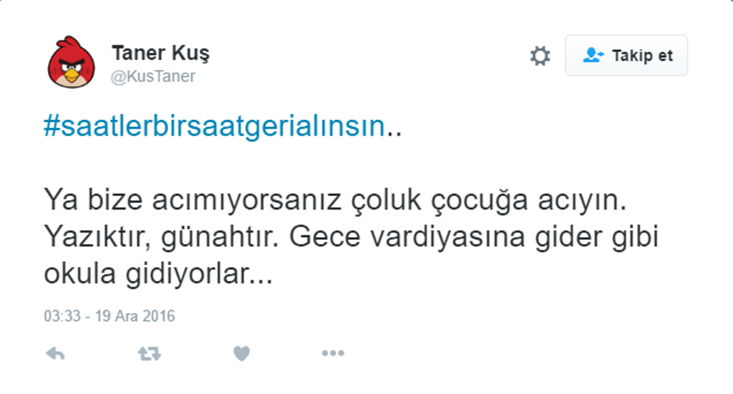Twitterda saat tepkisi