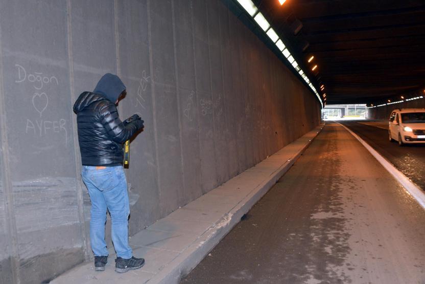 Polisten tünele sevgilisinin ismini yazan liseli operasyonu