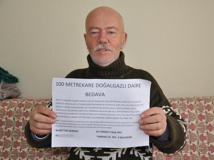 Sokağa ilan astı, kısmetini arıyor