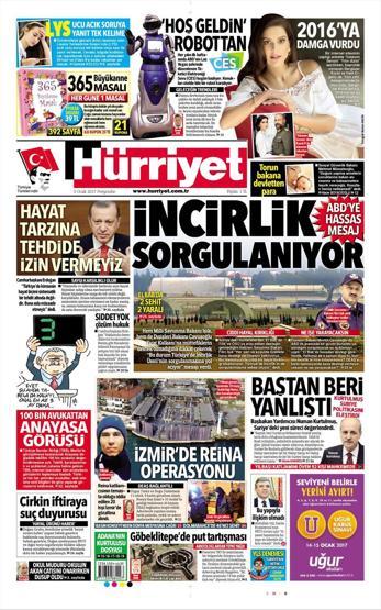 5 Ocak 2017 - Günün gazete manşetleri