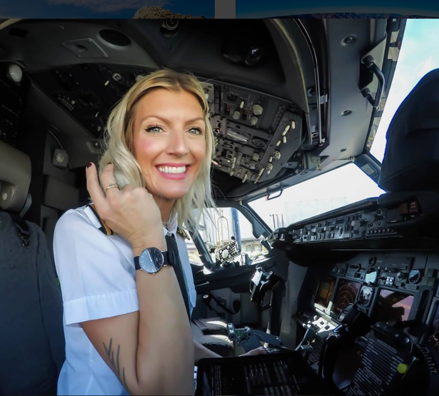 Selfie kraliçesi kadın pilot