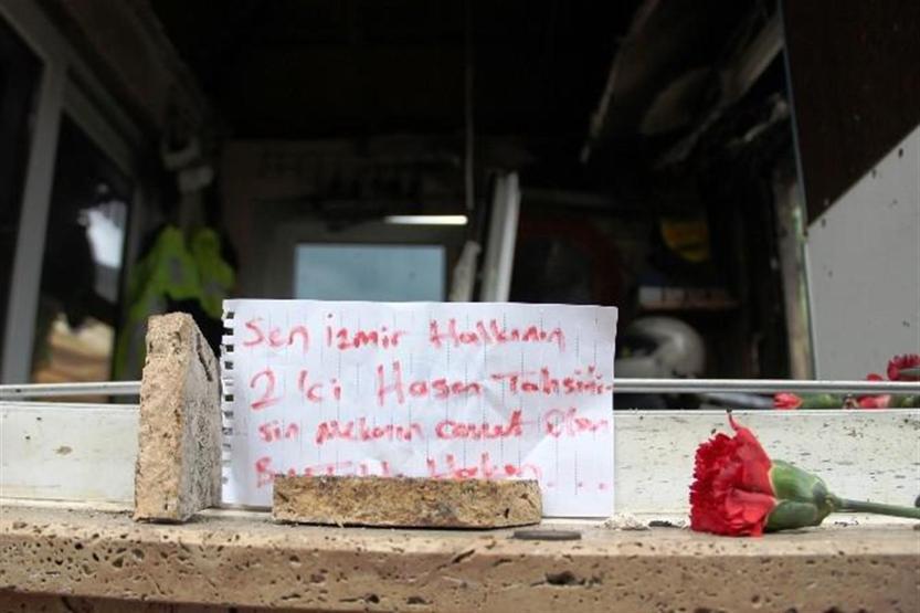 Fethi Sekin için şehit olduğu yere İkinci Hasan Tahsinsin notu