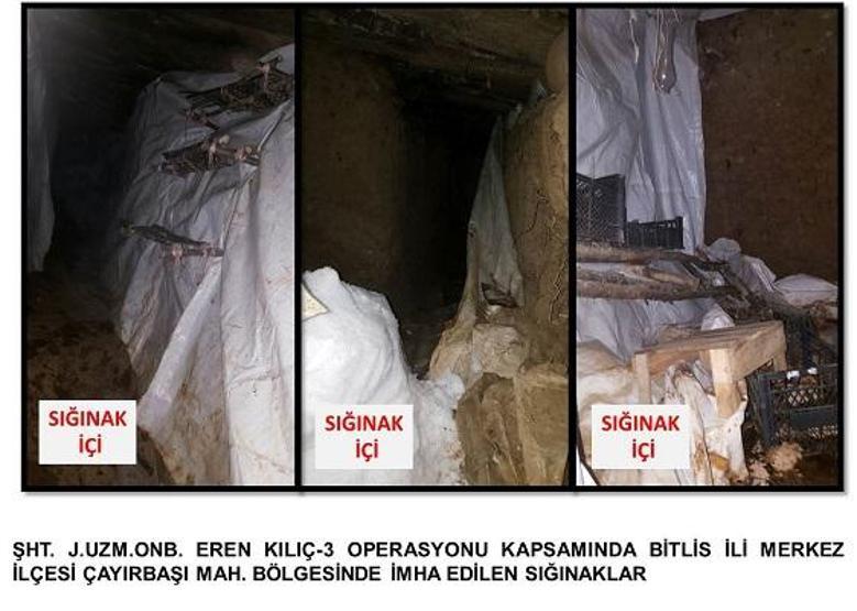Bitliste PKK sığınakları imha edildi