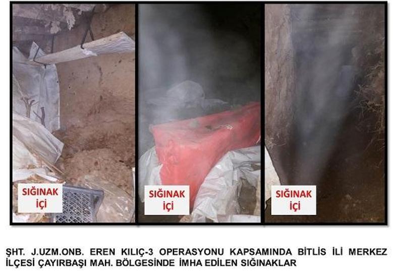 Bitliste PKK sığınakları imha edildi