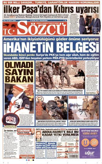 9 Ocak 2016 Gazete manşetleri