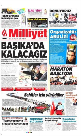 9 Ocak 2016 Gazete manşetleri