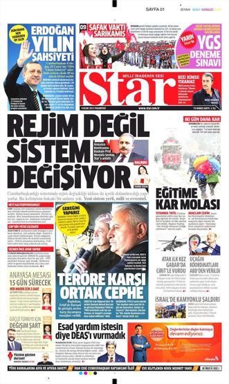 9 Ocak 2016 Gazete manşetleri
