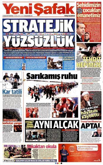 9 Ocak 2016 Gazete manşetleri
