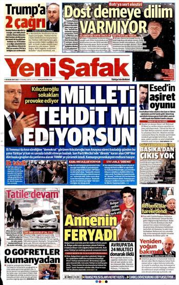 10 Ocak 2017 Gazete manşetleri