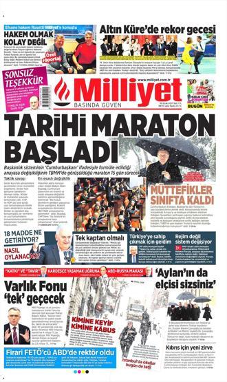 10 Ocak 2017 Gazete manşetleri