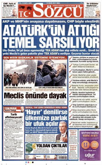 10 Ocak 2017 Gazete manşetleri