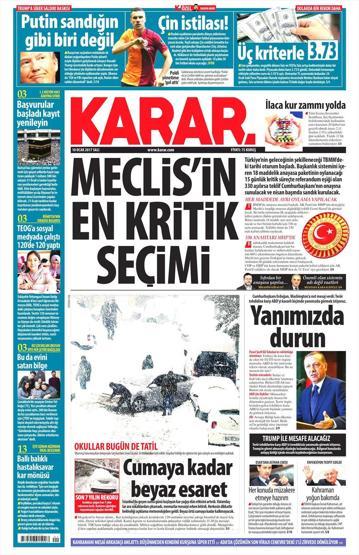 10 Ocak 2017 Gazete manşetleri