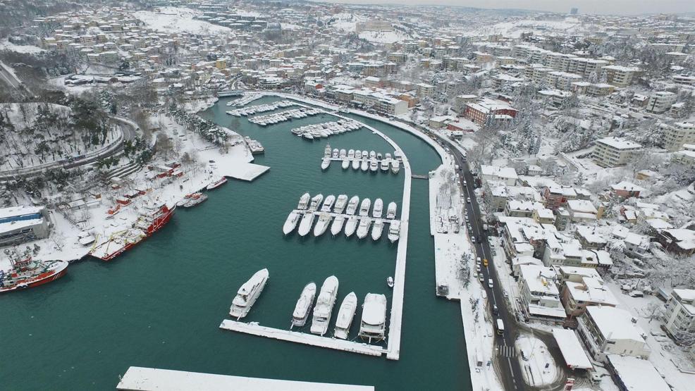 İstanbul Boğazından kar manzaraları