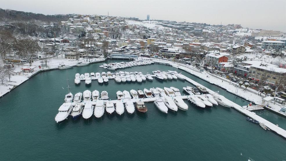 İstanbul Boğazından kar manzaraları