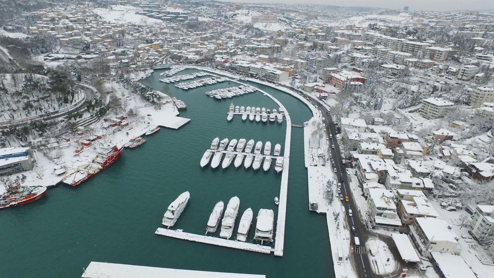 İstanbul Boğazından kar manzaraları