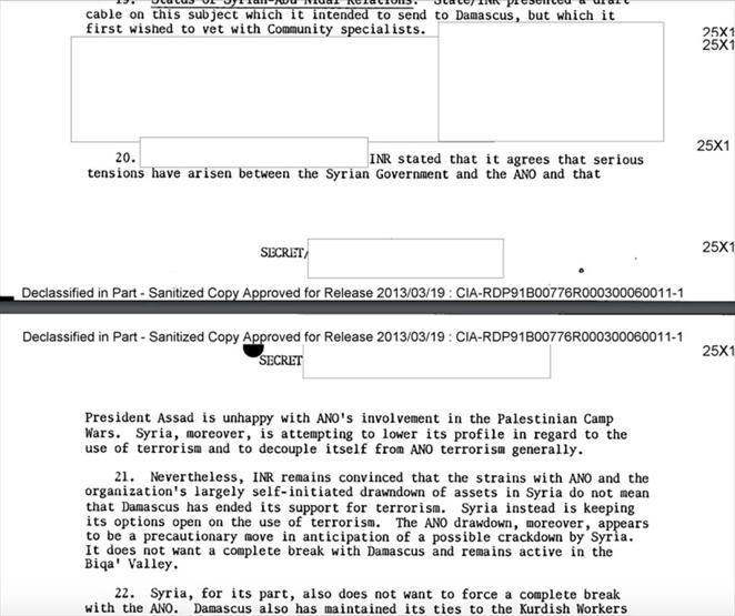 CIA belgelerinde Suriye ve Yunanistanın terör bağlantıları