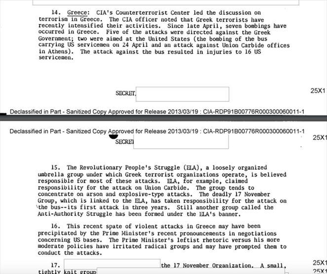 CIA belgelerinde Suriye ve Yunanistanın terör bağlantıları