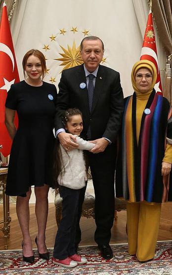 Cumhurbaşkanı Erdoğan, Lindsay Lohanı kabul etti