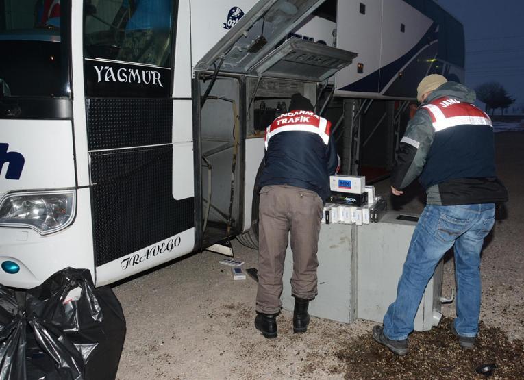 Yolcu otobüsünün mazot deposunda ele geçirildi