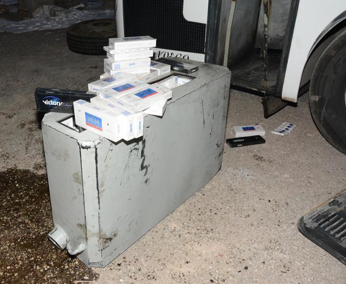 Yolcu otobüsünün mazot deposunda ele geçirildi