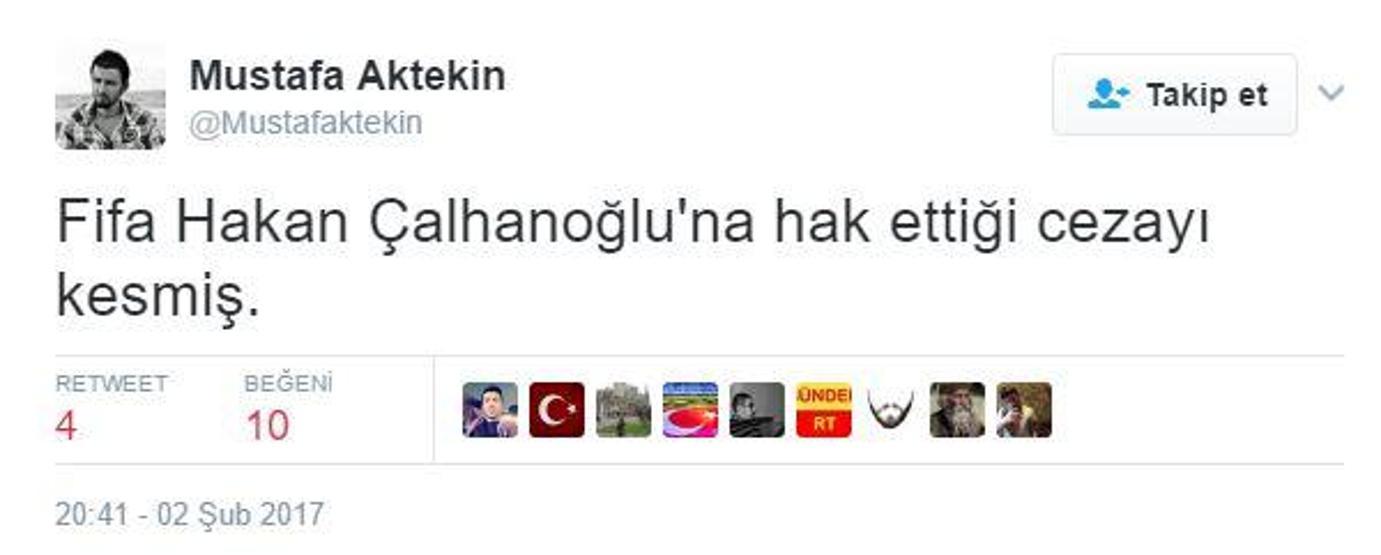 Hakan Çalhanoğlunun ceza almasına verilen tepkiler