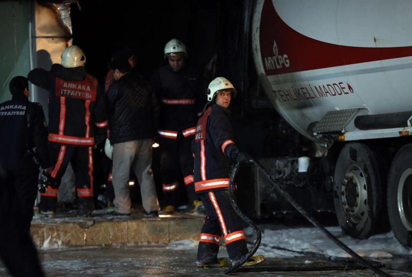 Başkentte korkutan tanker yangını