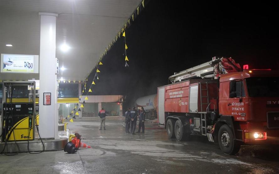 Başkentte korkutan tanker yangını