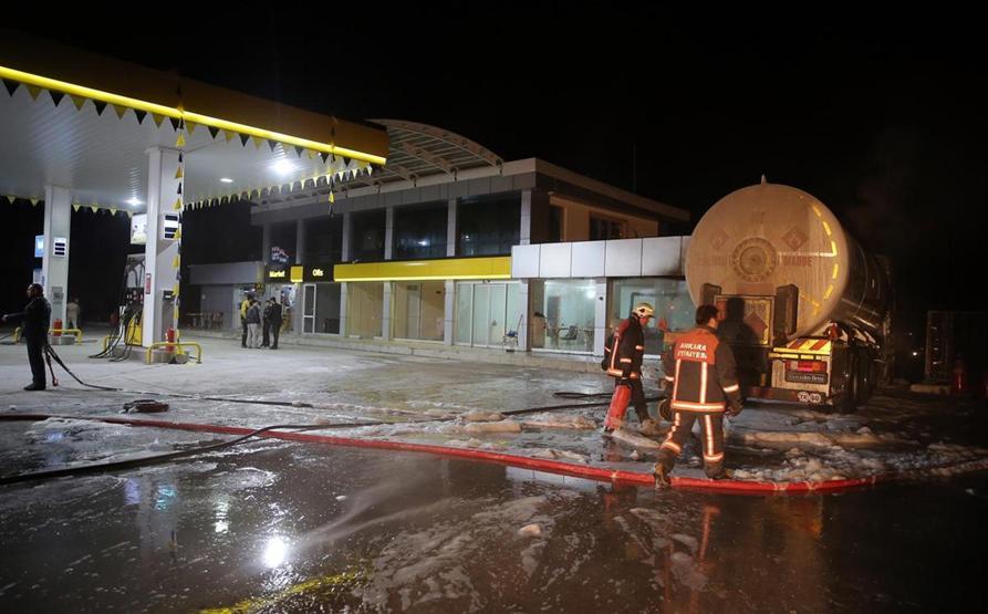 Başkentte korkutan tanker yangını