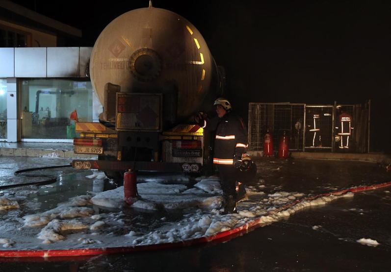 Başkentte korkutan tanker yangını