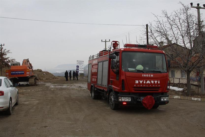 Çankırıda yol çalışması sırasında doğalgaz borusu patladı