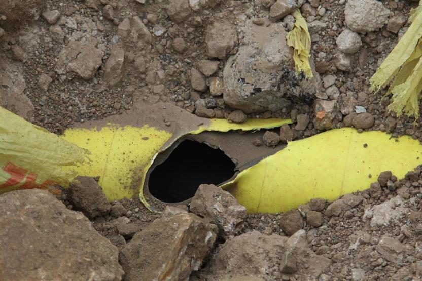 Çankırıda yol çalışması sırasında doğalgaz borusu patladı