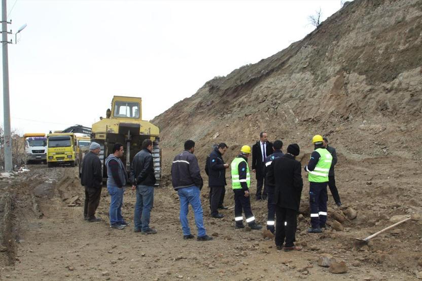 Çankırıda yol çalışması sırasında doğalgaz borusu patladı