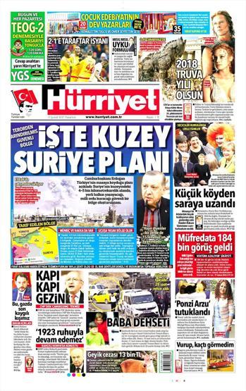 13 Şubat 2017 - Gazete manşetleri