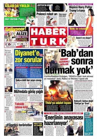 13 Şubat 2017 - Gazete manşetleri
